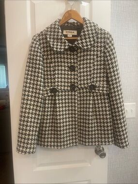 Hydraulic Black & White Houndstooth Peacoat